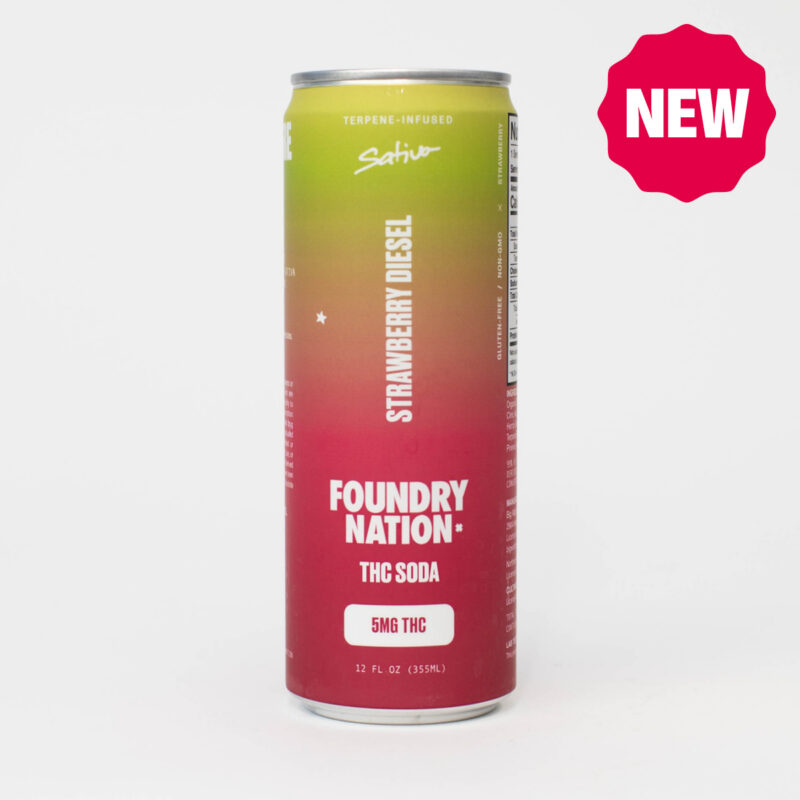 Foundry Nation 5mg THC Soda - Strawberry Diesel - Sativa - 4pk