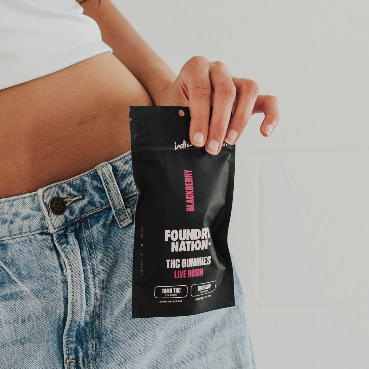 Foundry High Dose Live Rosin Gummies Black Berry