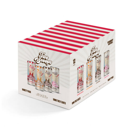 Two Scoops THC Soda Variety 12-Pack - Root Beer, Cherry Cream, Orange Dream, Cream Soda