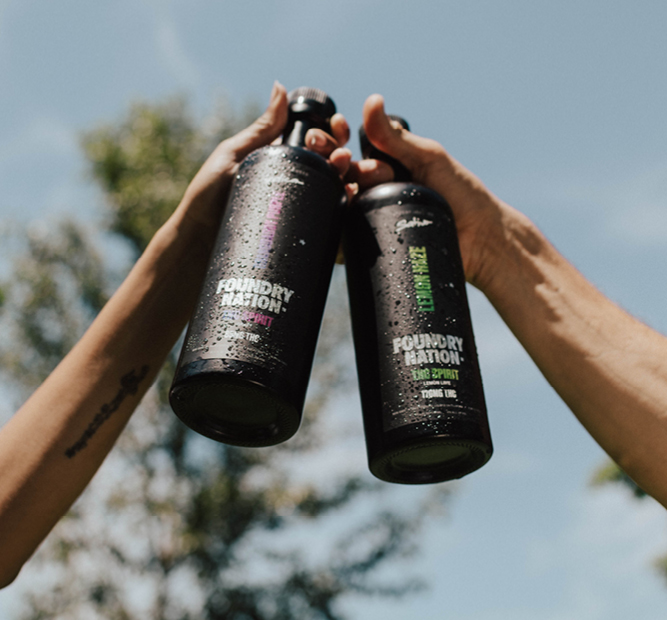 Foundry THC Spirits. TWO FLAVORS. 17 SHOTS. ZERO ALCOHOL. ALL-NATURAL / NON-GMO / GLUTEN-FREE