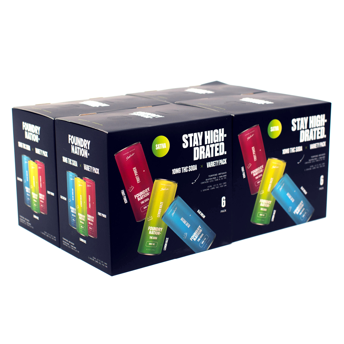 THC Soda Sativa Variety Pack Case - 24pk